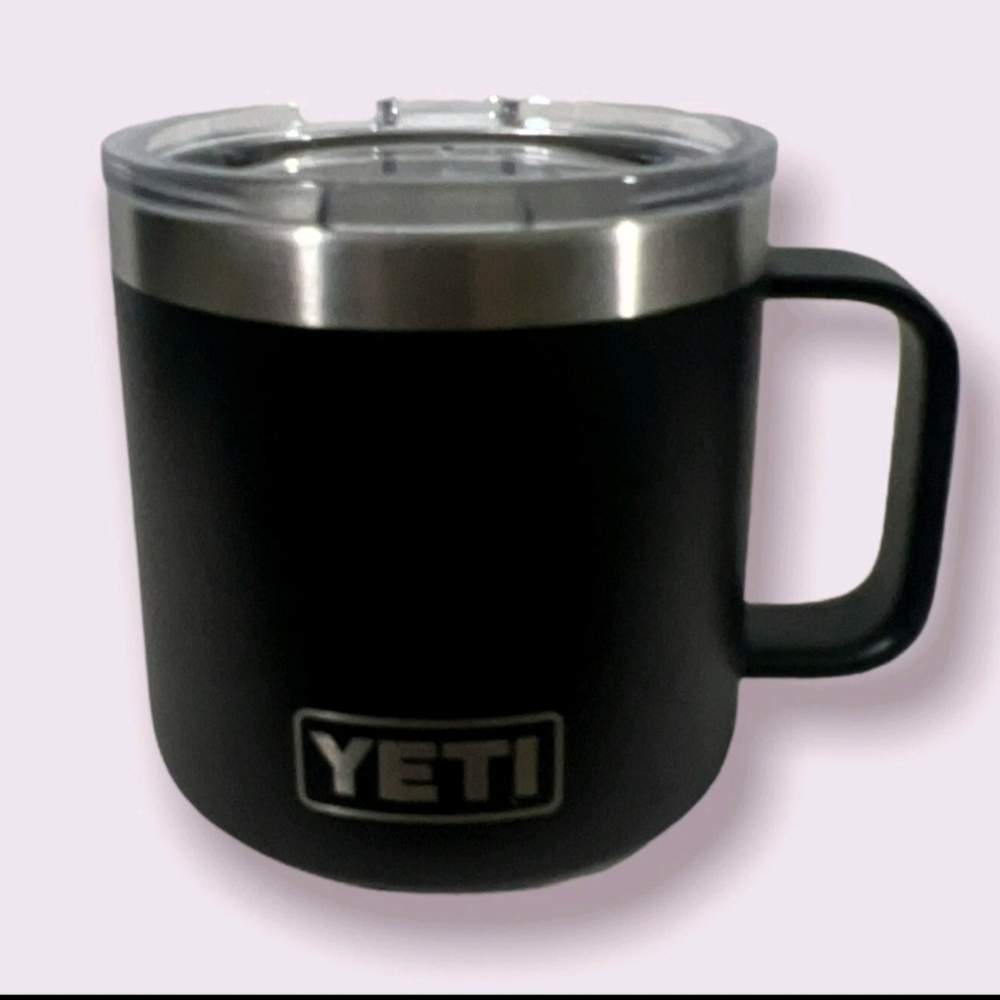 YETI Black Silver Travel Mug Rambler Mug  14 Oz Sled East #the Destination Gift